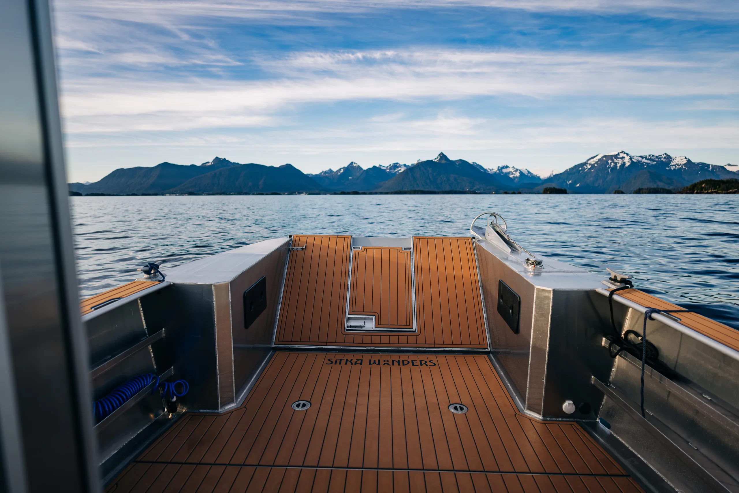 Alaska backdrop with UltraDeck on the Sitka Wonders landing craft.