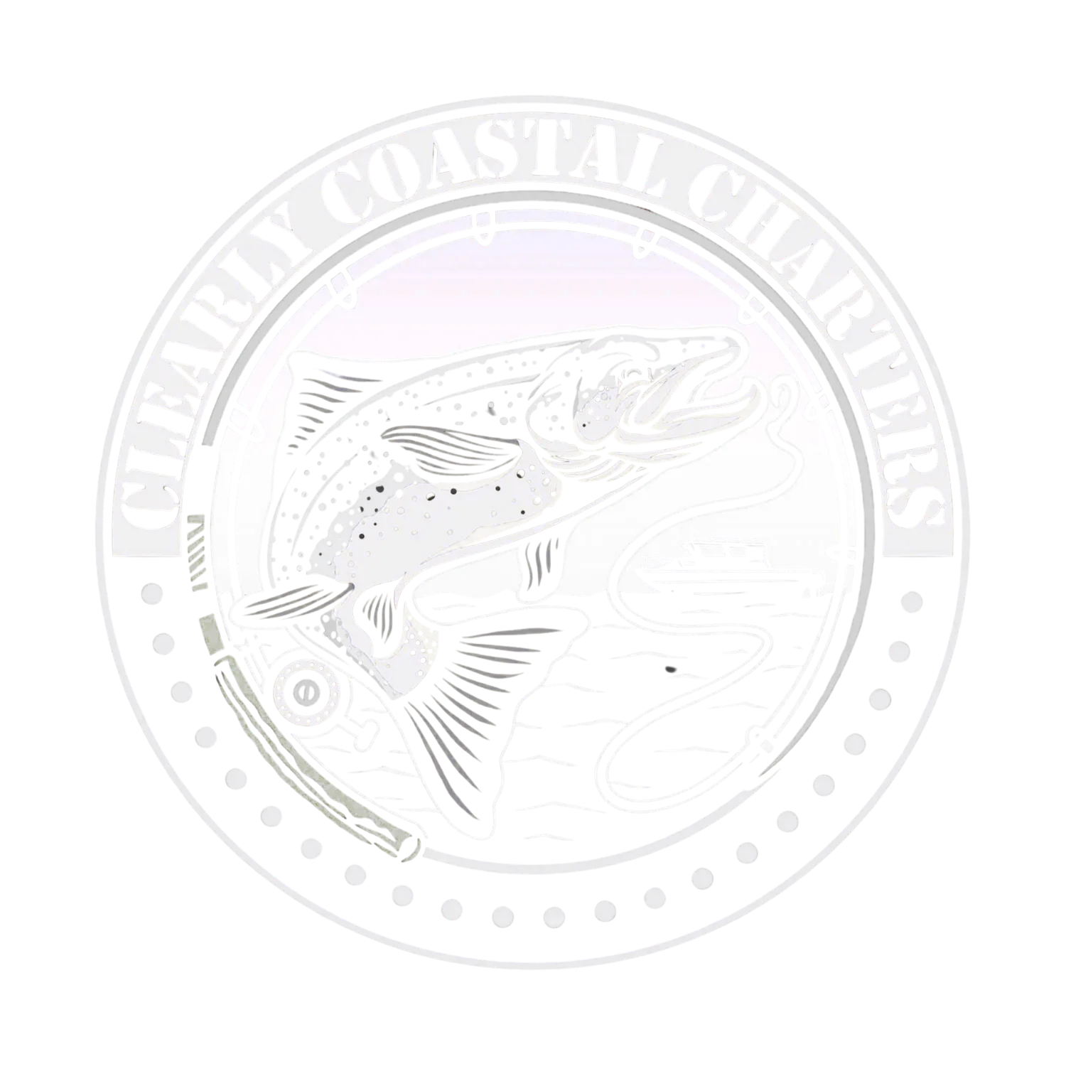 Clearly Coastal Charters logo in white.